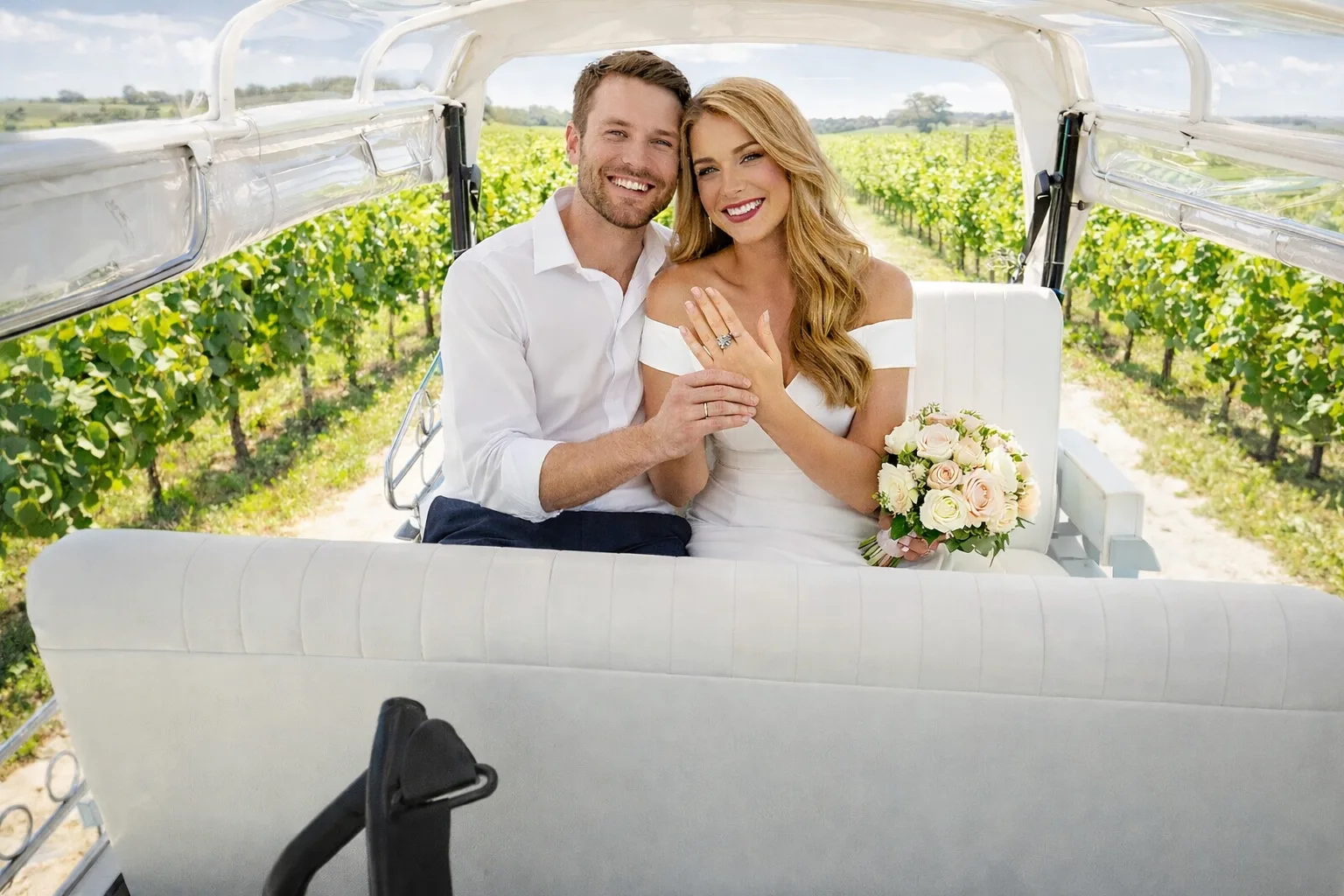 Demande en mariage en tuk-tuk dans les vignobles de Champagne